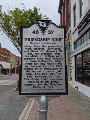 McCrory’s Civil Rights Sit-ins and Friendship Nine Marker, Rock Hill SC