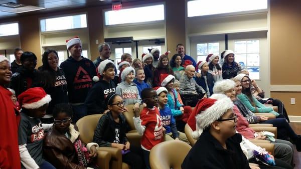 At Christmas  the hole class went to sing for the Assistant living home.Great Day!