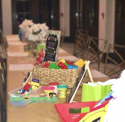 A kid's table at Fox Hall Resort in Douglasville Ga