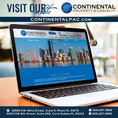 We offer all types of personal and commercial insurance coverage. 

Please visit our website for more information. 

www.continentalpac.com