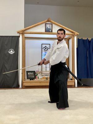 Kesa cut using a live katana