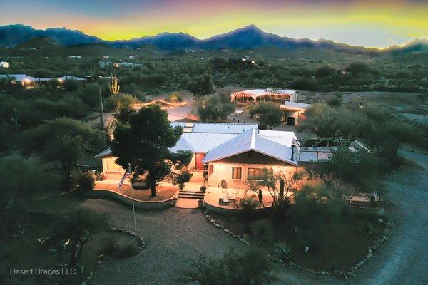 Aerial residential home view