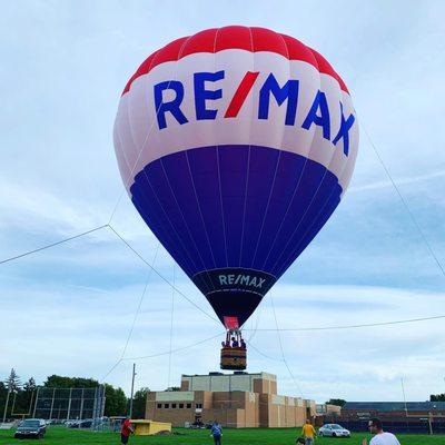 Up, up and away over Maumee High school in Maumee, Ohio