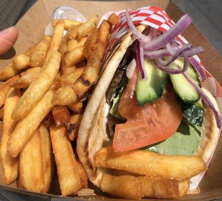 Gyro Sandwich and French Fries $12.95