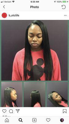 Full sew in with leaveout