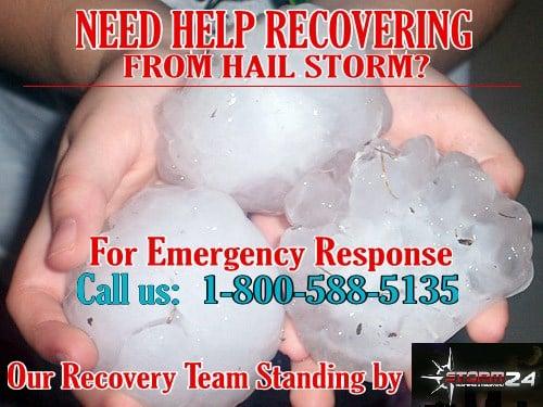 Hail Damage Emergency Response Recovery  Restoration Denton Texas