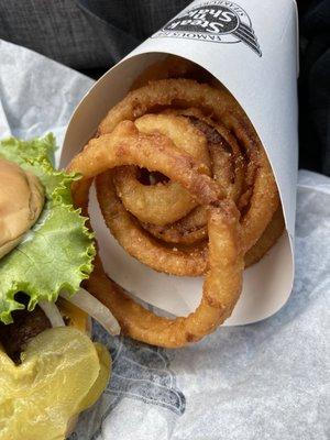 The onion rings were good and a large size.