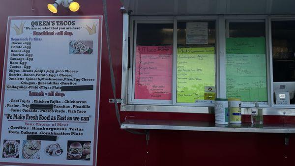 Menu/front window