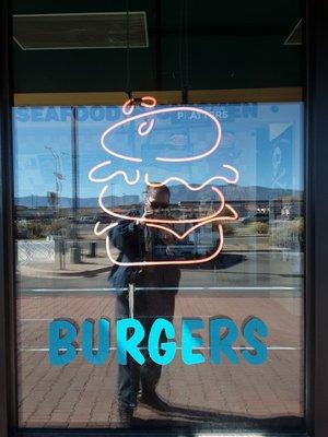 A Neon Burger Sign