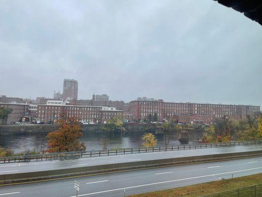 View of the river from apartment living room window