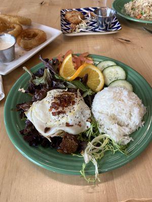 Steak dish (forget the name) with fried egg on top. Delicious!!