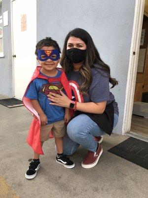 1st day of school . Super hero day