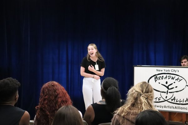 A student honing her song interpretation skills in one of BAA's advanced vocal master classes.