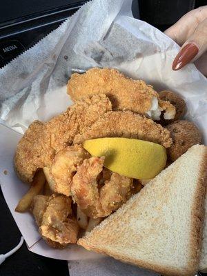 Fried catfish and shrimp basket