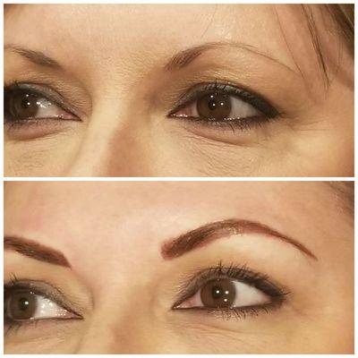 Permanent makeup powder brows