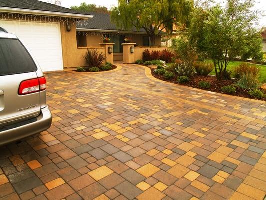 Pavers Driveway, Walkway & Patio with Gold, Santa Maria