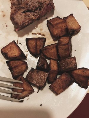 Red rose potatoes and "medium rare" steak...pfft