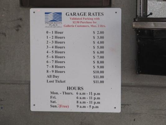 parking rates 5/2013