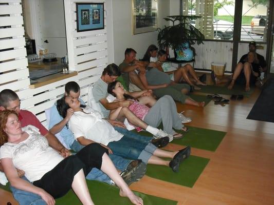 Practicing relaxation during the Childbirth Preparation classes