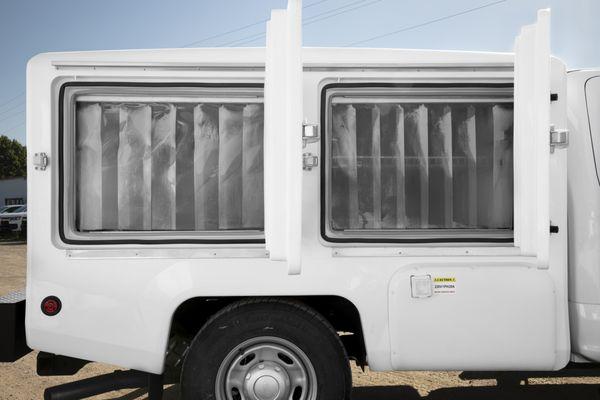 Frozen seafood delivery truck