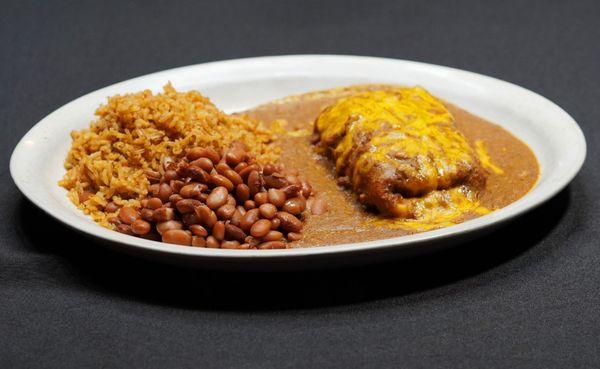 Delicious fresh burrito with rice and beans.