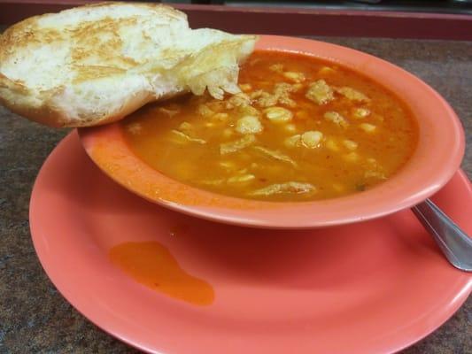 A delicious plate of menudo after  a succesful day at work!!