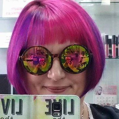 My magenta and violet hair courtesy of Rachael at Innovations.