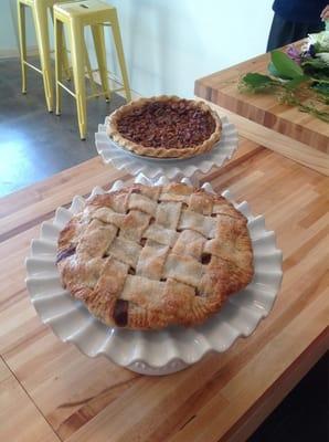 Pietisserie Double Crust Spiced Apple Pie and Blackbottom Walnut.