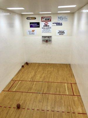 Racquetball court + basketball court!