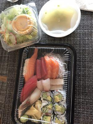 Sushi and sashimi lunch