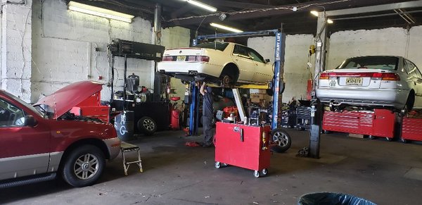 Cars in shop