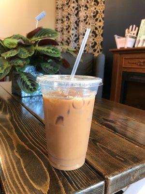 Iced Americano w/Almond Milk!