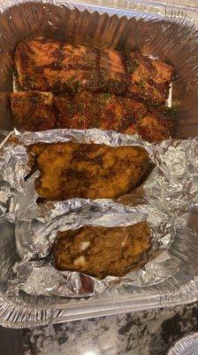 Jerk/Sweet chili salmon