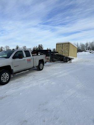 Picking up a storage container