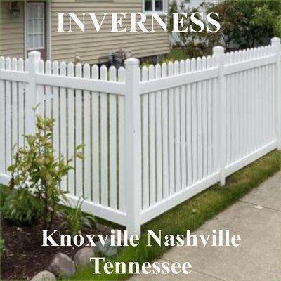 Inverness vinyl picket fence no painting lifetime warranty Southern Fence and Rail your Knoxville fence company of choice