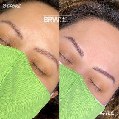 Started as Microblading, client added Powder Brow at her touch-up