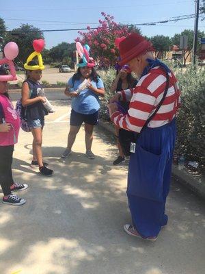 "Back to school Fair" clown