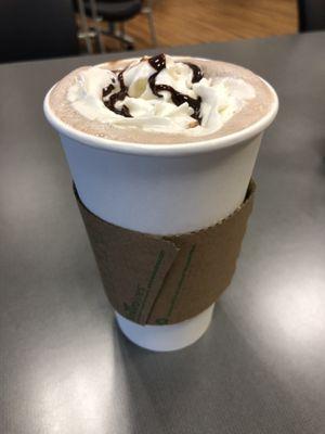 Hot chocolate, with whipped cream.