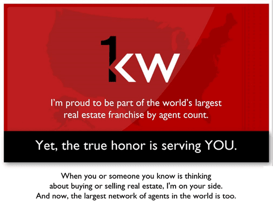 KELLER WILLIAMS - Am proud to be part of the world's largest Real Estate Franchise by agent count.....