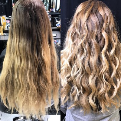 Before and after  Natural balayage