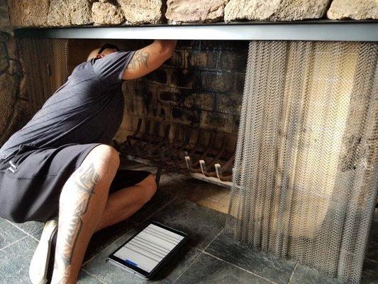 Fireplaces are important to be checked, inside and out