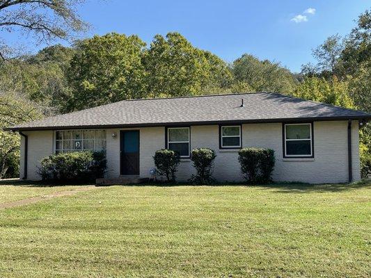 New Certainteed, shingles, vinyl soffit, gutters, downspouts, and gutters guard.