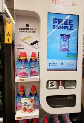 Free sample machine. All you have to do is download the Walmart app.