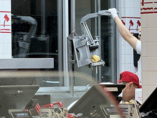 Freshly cut fries