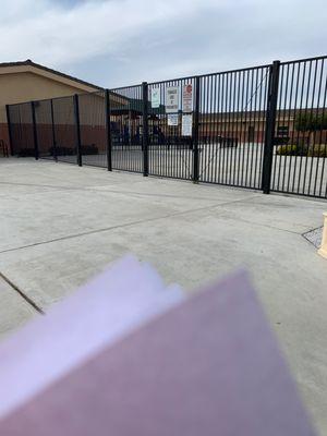 The gate the students enter and exit the school.