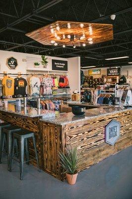 Surf shop with beer and wine? Yes please.