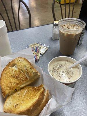 Grilled cheese & potato soup