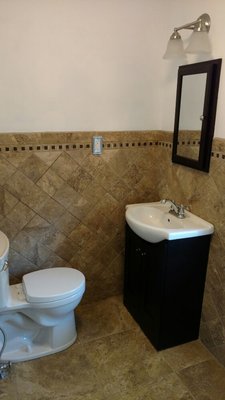 Bathroom with custom tile work