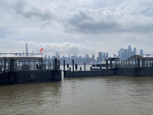 View of Manhattan from the ferry waiting area