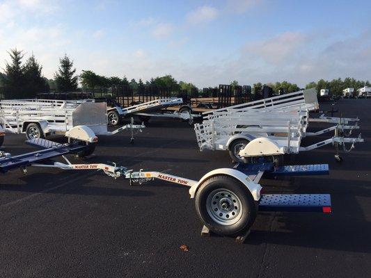 Many trailer options in stock from various manufacturers.